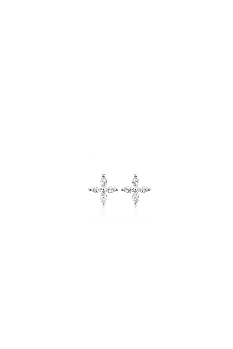 Markiz Vidalı Silver Küpe | Mini Boy