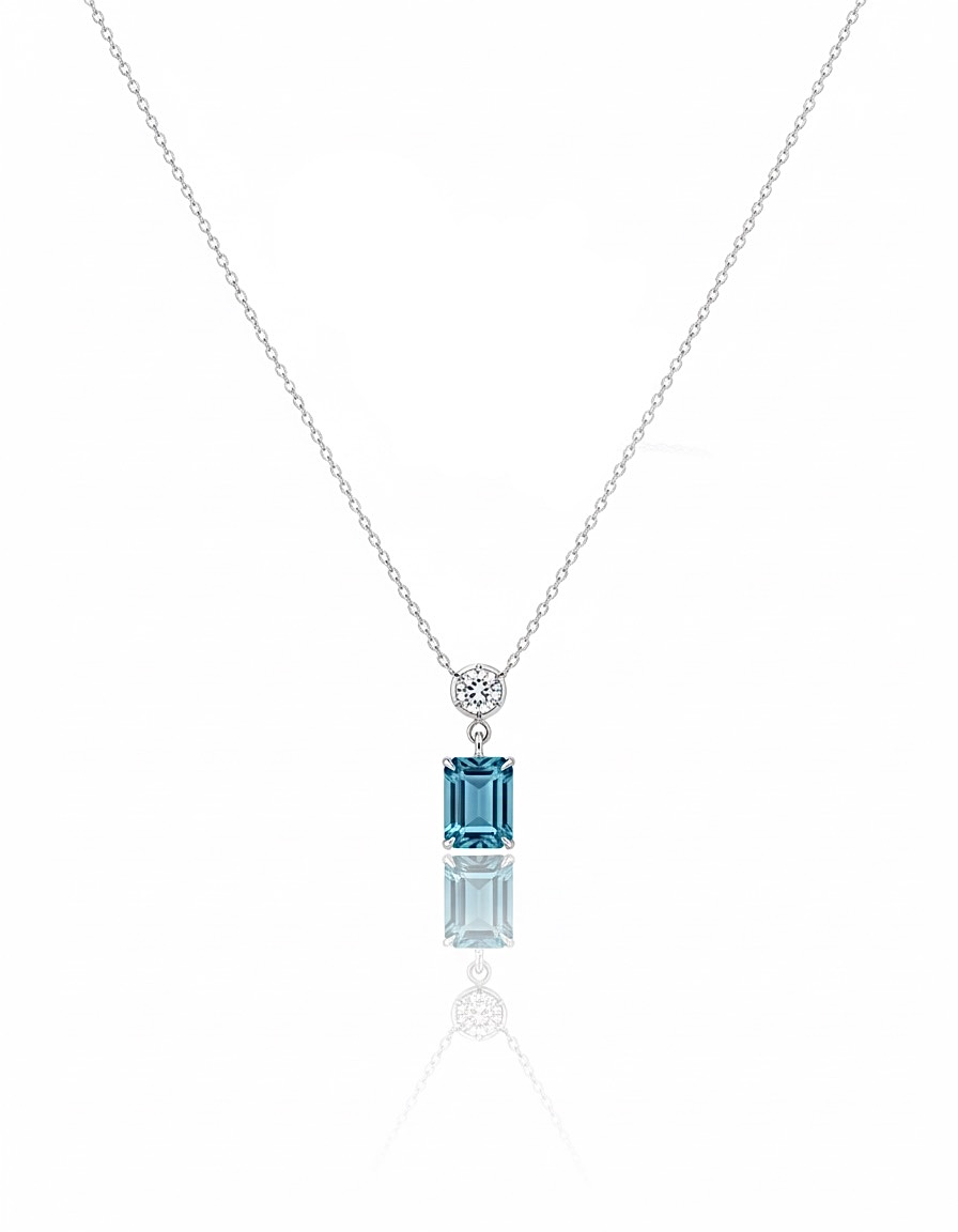 London Blue Topaz Taşlı Silver Kolye