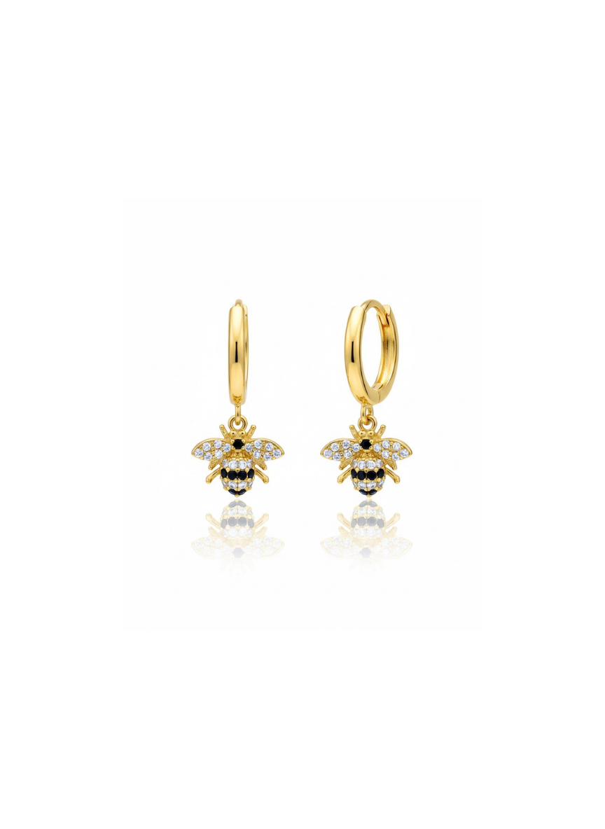 Siminkari Arısı Gold Halka Küpe | New Collection