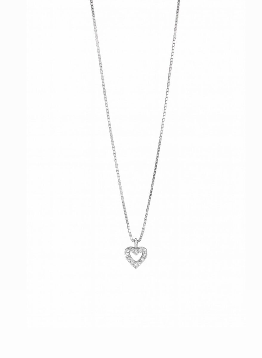 İtalyan Zincirli Silver Mini Kalp Kolye