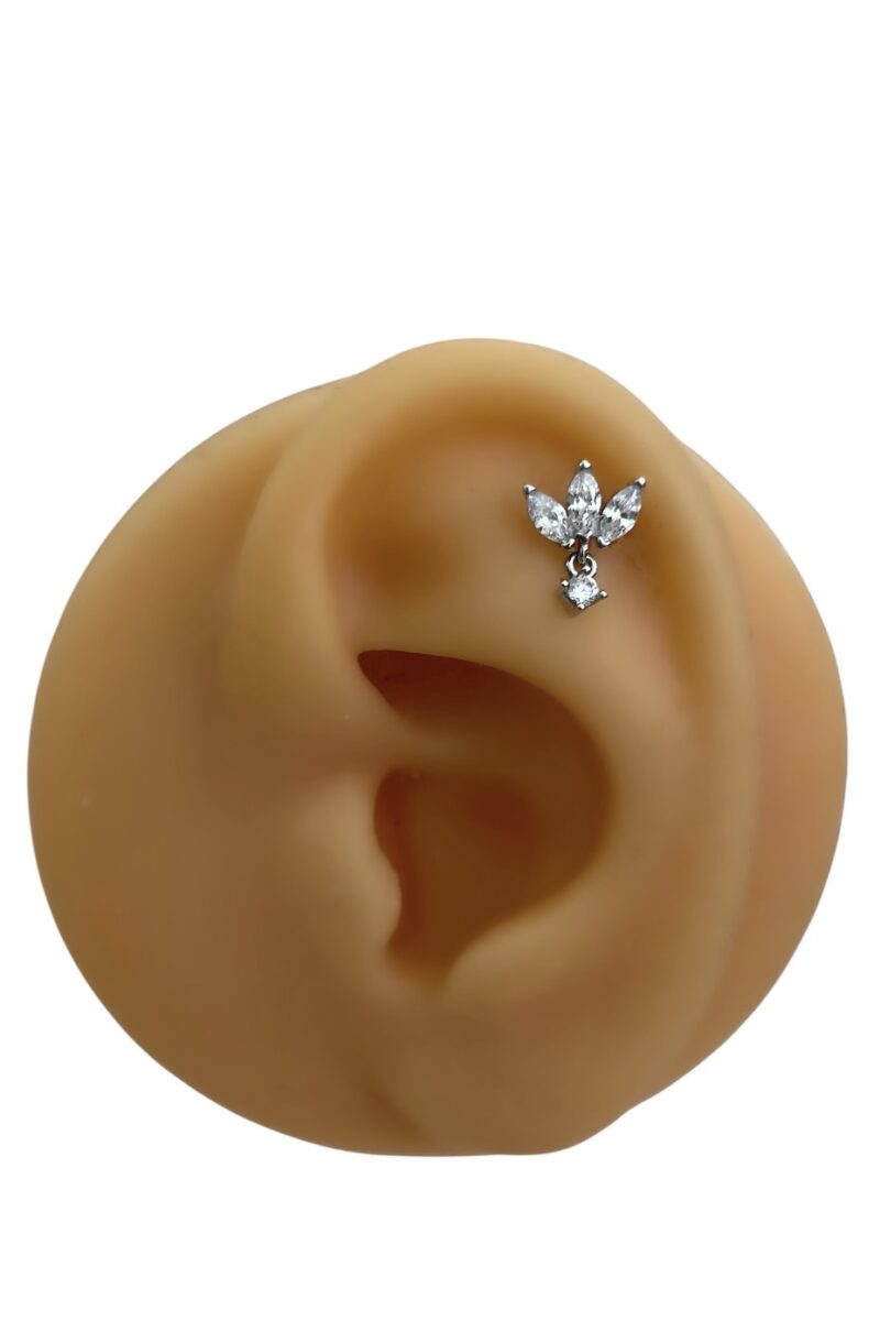 Büyük Lotus Sallantılı Silver Piercing