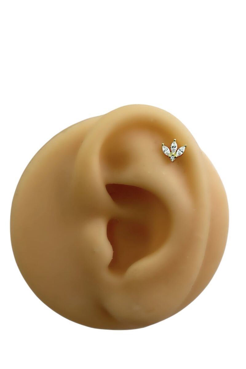 Taşlı Lotus Gold Piercing