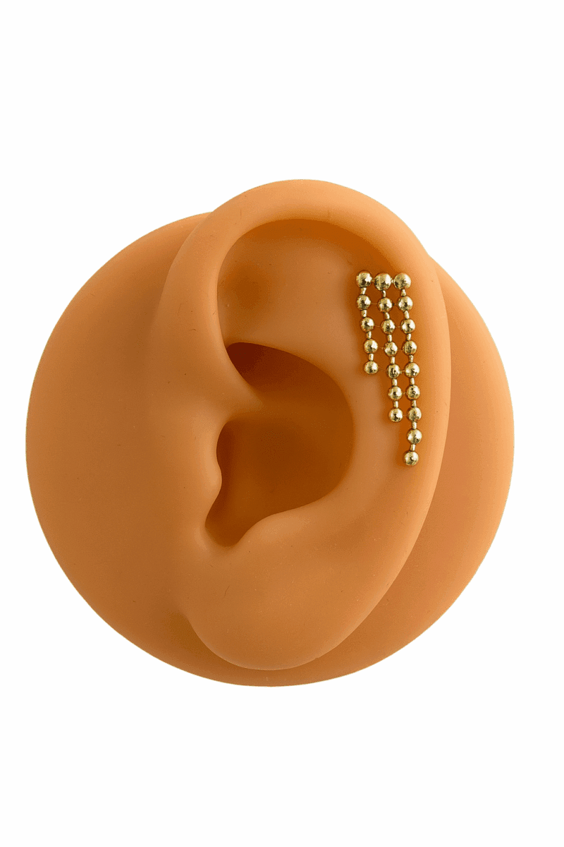 Topçuklu Sallantılı Gold Piercing