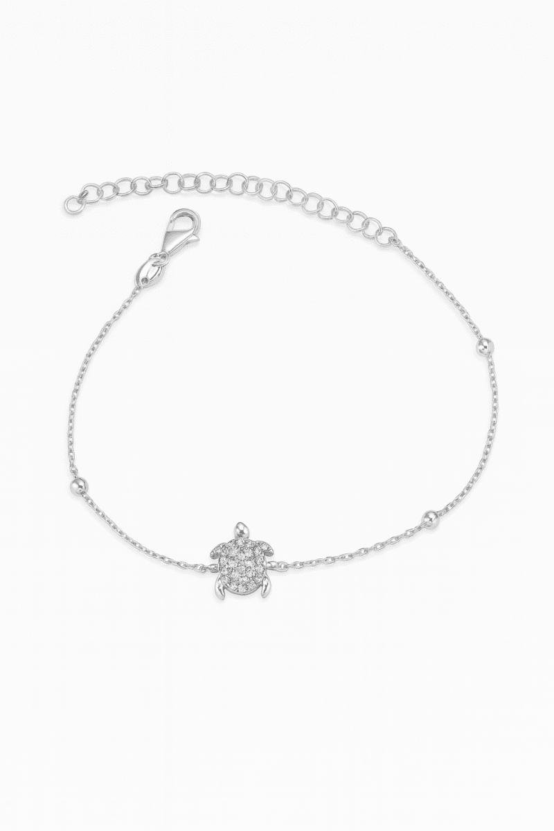 Işıltılı Silver Kaplumbağa Bileklik
