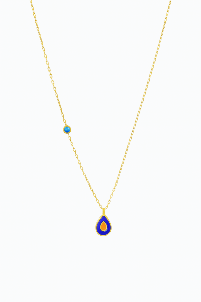 Mine Damla Tohum Gold Kolye