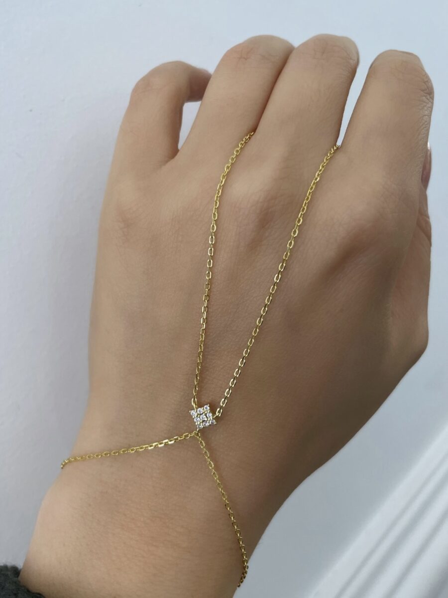 Işıltılı Taşlı Gold Şahmeran | New Collection