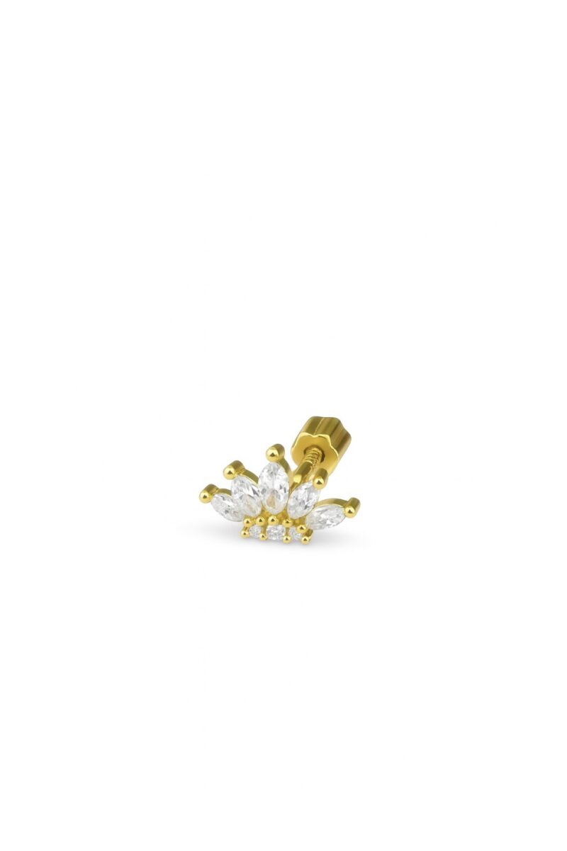 Damla Taşlı Gold Taç Piercing