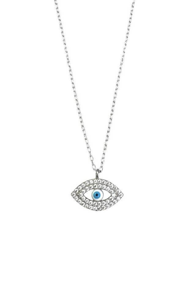 Taşlı Silver Göz Kolye