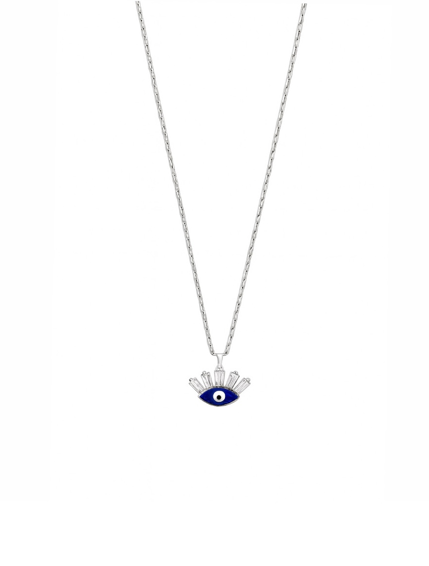 Baget Taşlı Silver Mini Göz Kolye