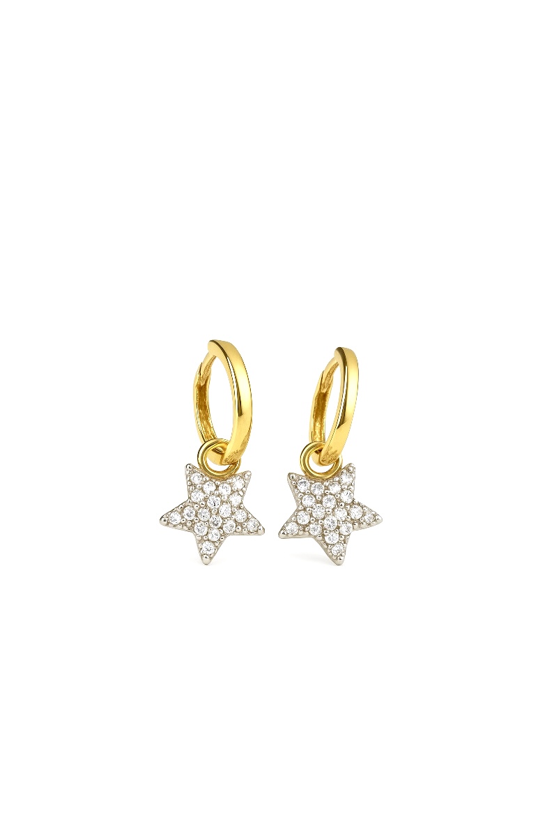 Yıldız Sallantılı Gold Halka Küpe