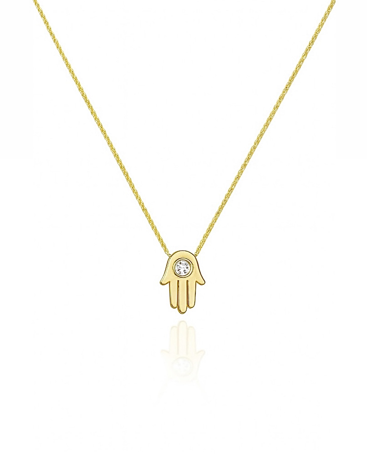 Taşlı Gold El Kolye