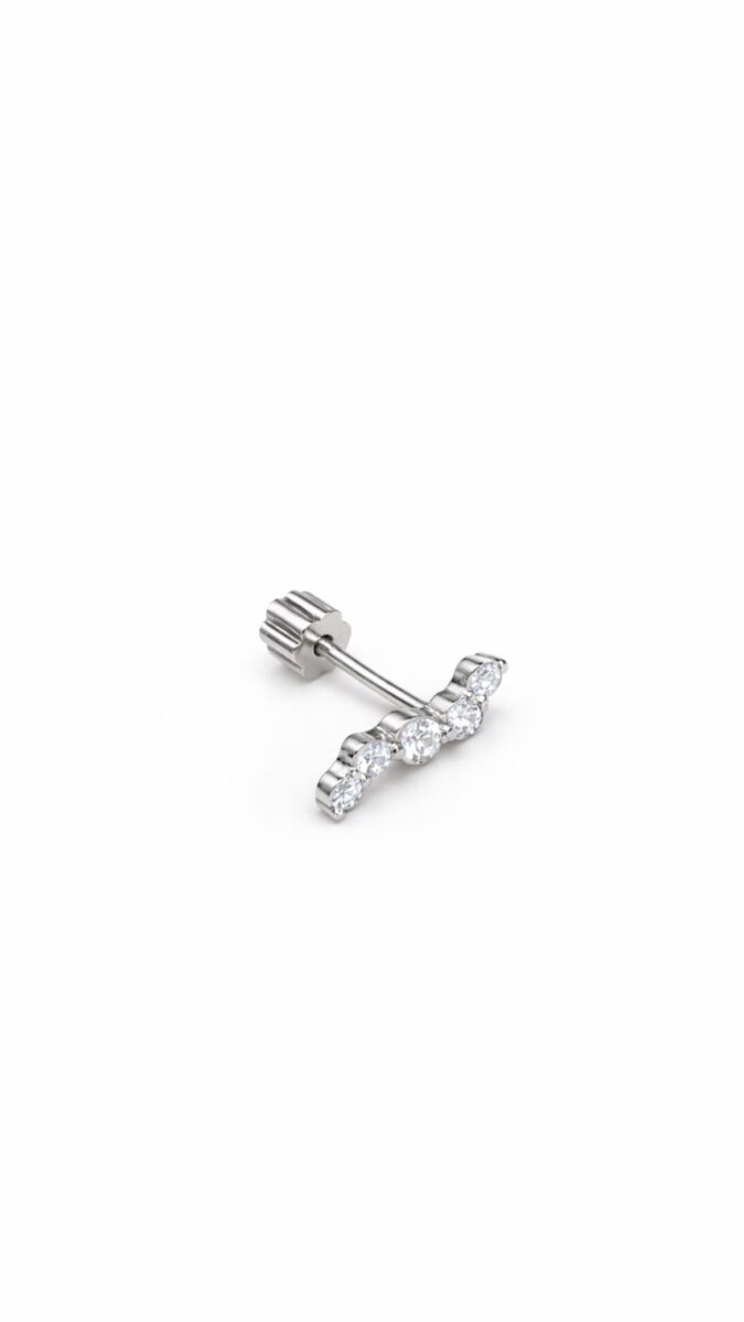 Linea Taşlı Silver Piercing | New Collection