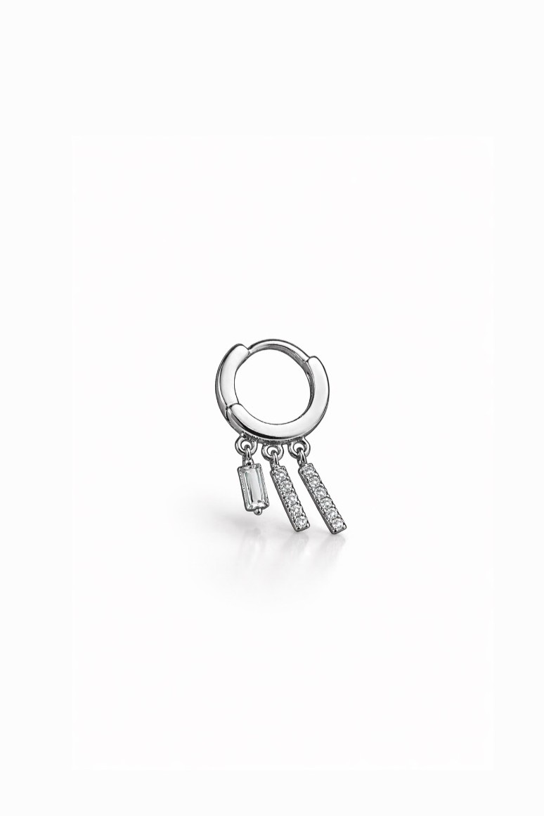 Baget Taşlı Sallantılı Silver Halka Piercing | New Collection