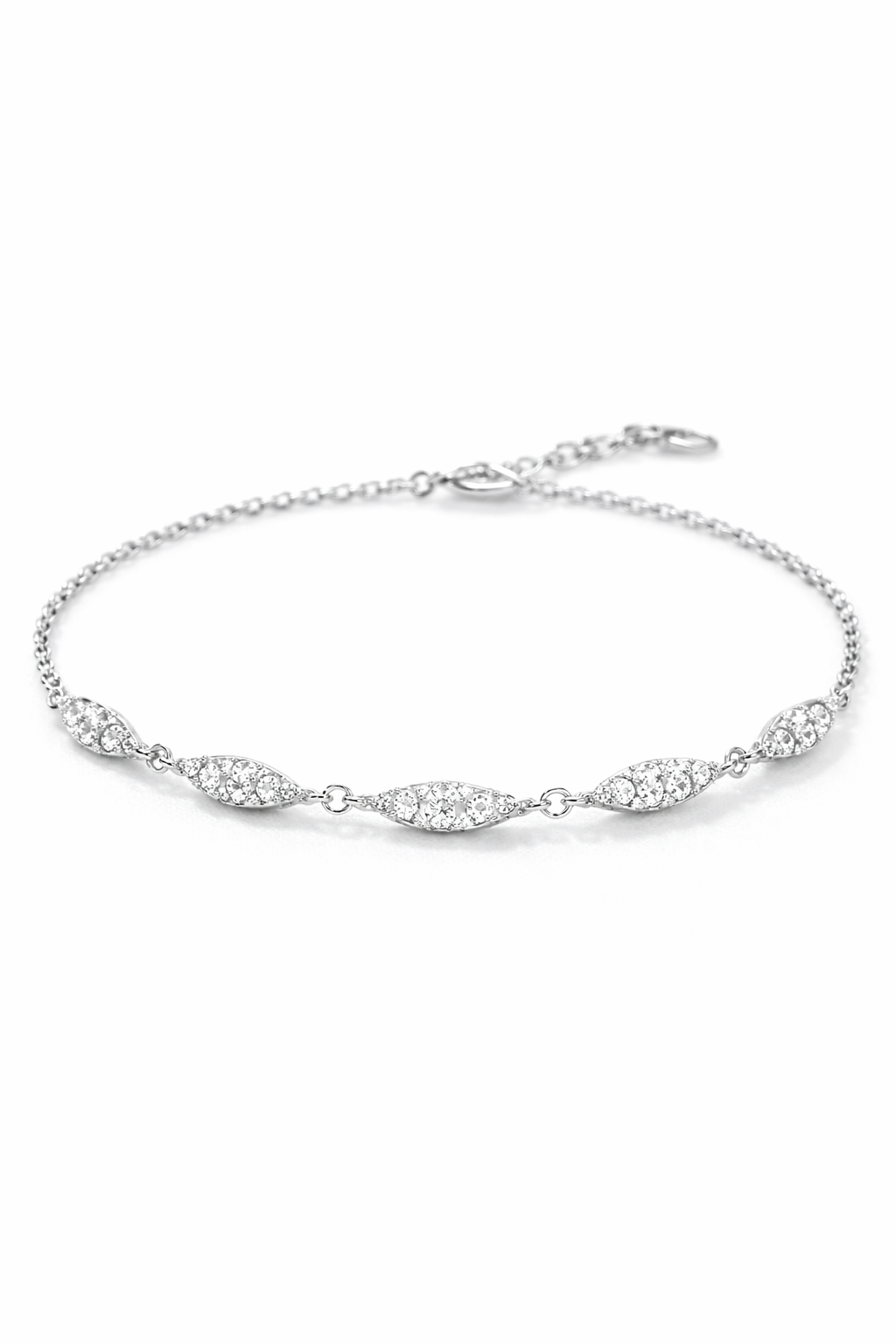 Sıra Taşlı Minimal Silver Bileklik