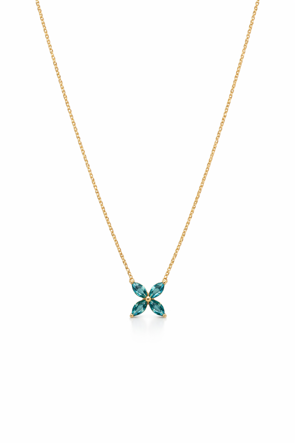 Su Yeşili Markiz Gold Kolye | New Collection
