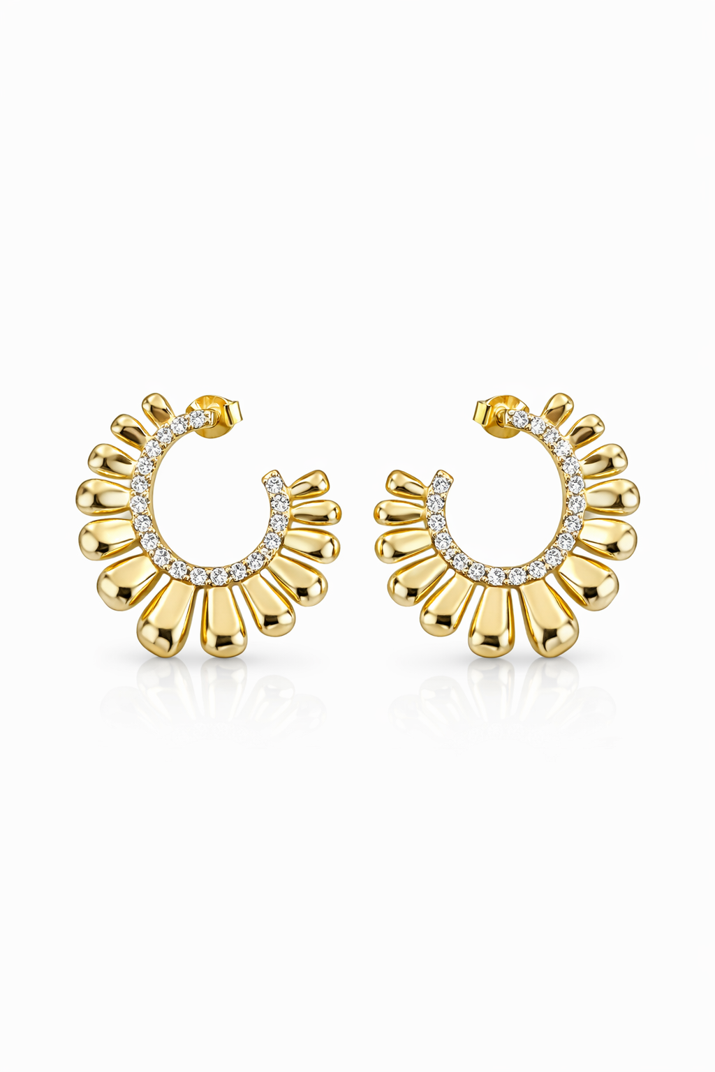 Sun Vidalı Özel Tasarım Vidalı Gold Küpe | New Collection