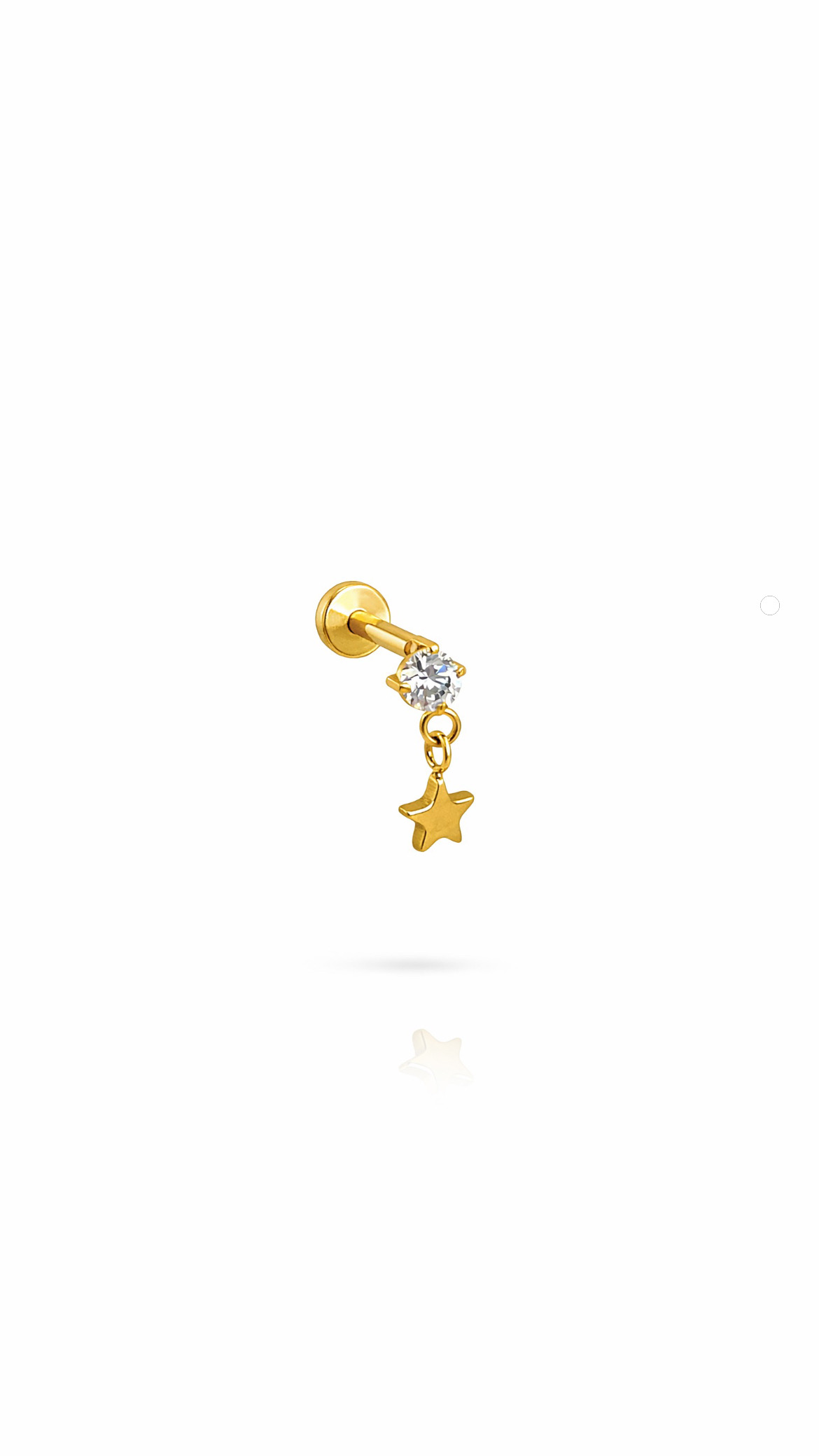 G23 Titanyum Yıldız Sallantılı Piercing 6 mm x 1.2 mm Altın Renk