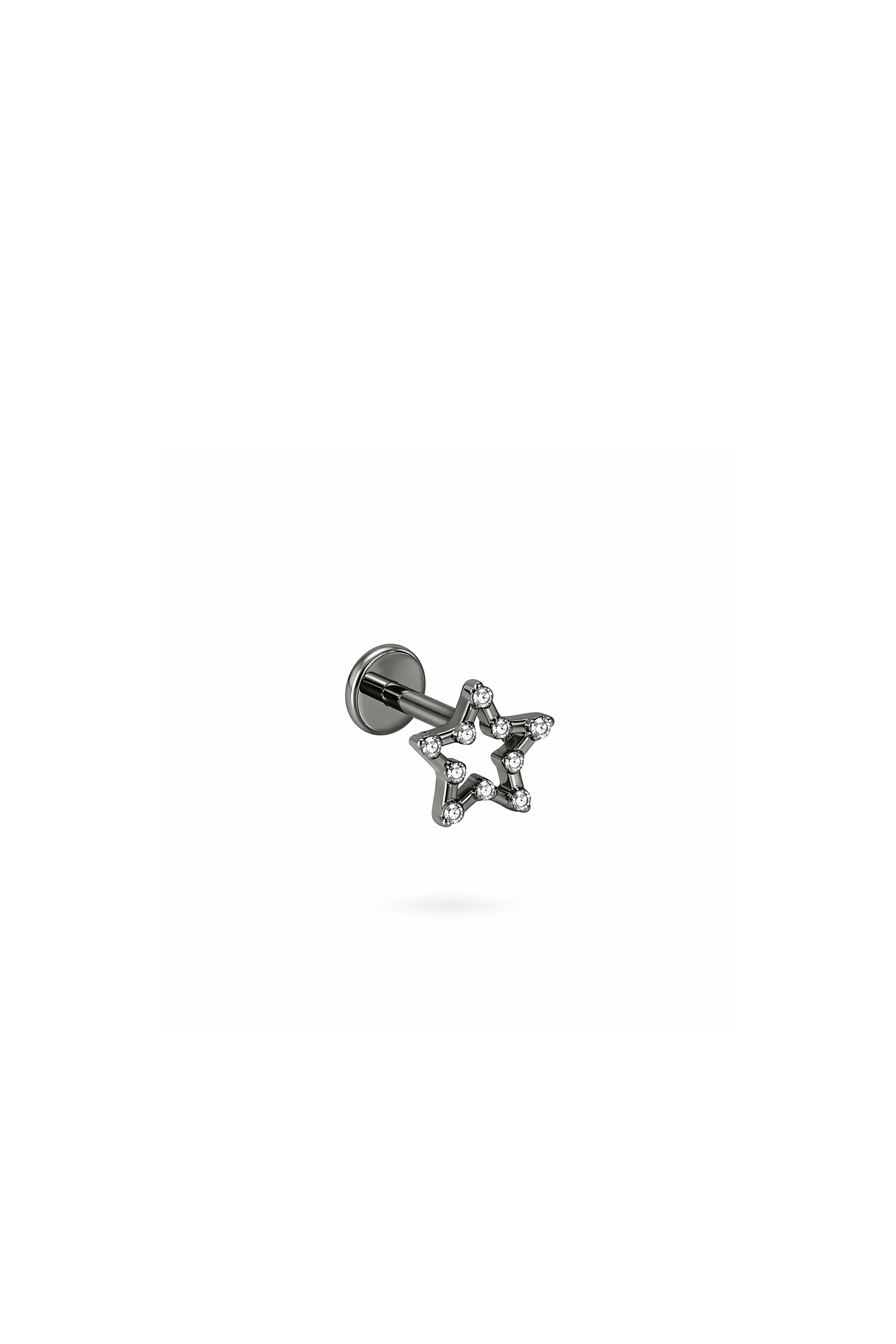 G23 Titanyum Yıldız Piercing Gümüş Rengi