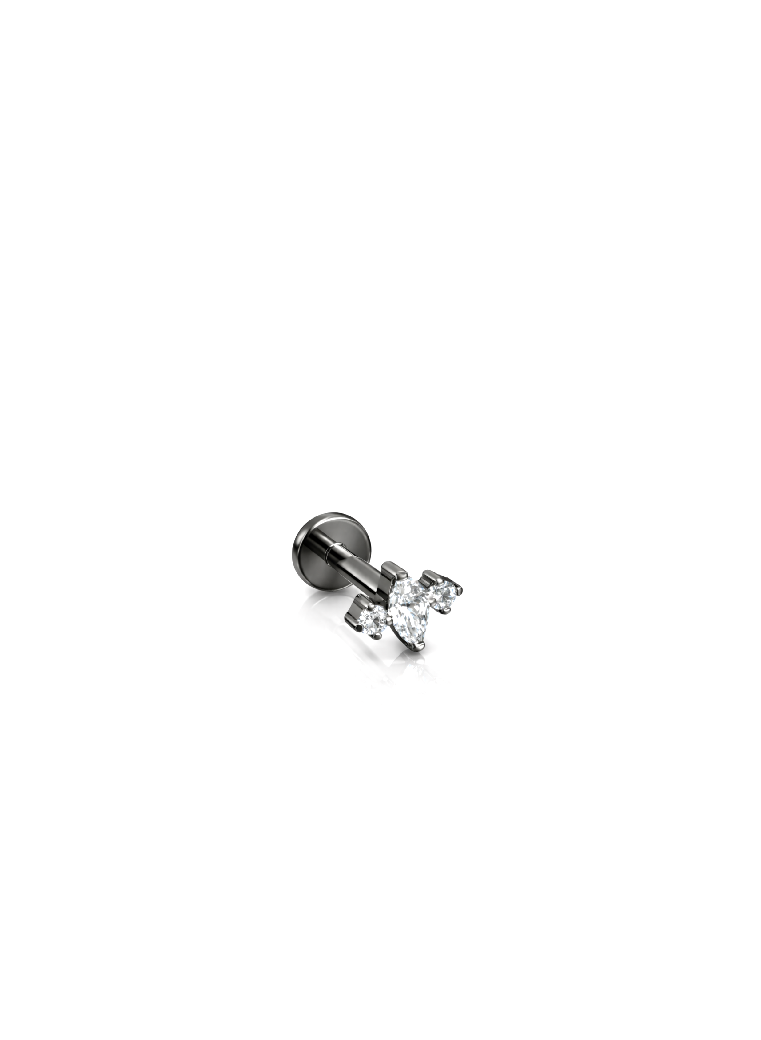G23 Titanyum Mini Piercing 6 mm x 1.2 mm Gümüş Rengi