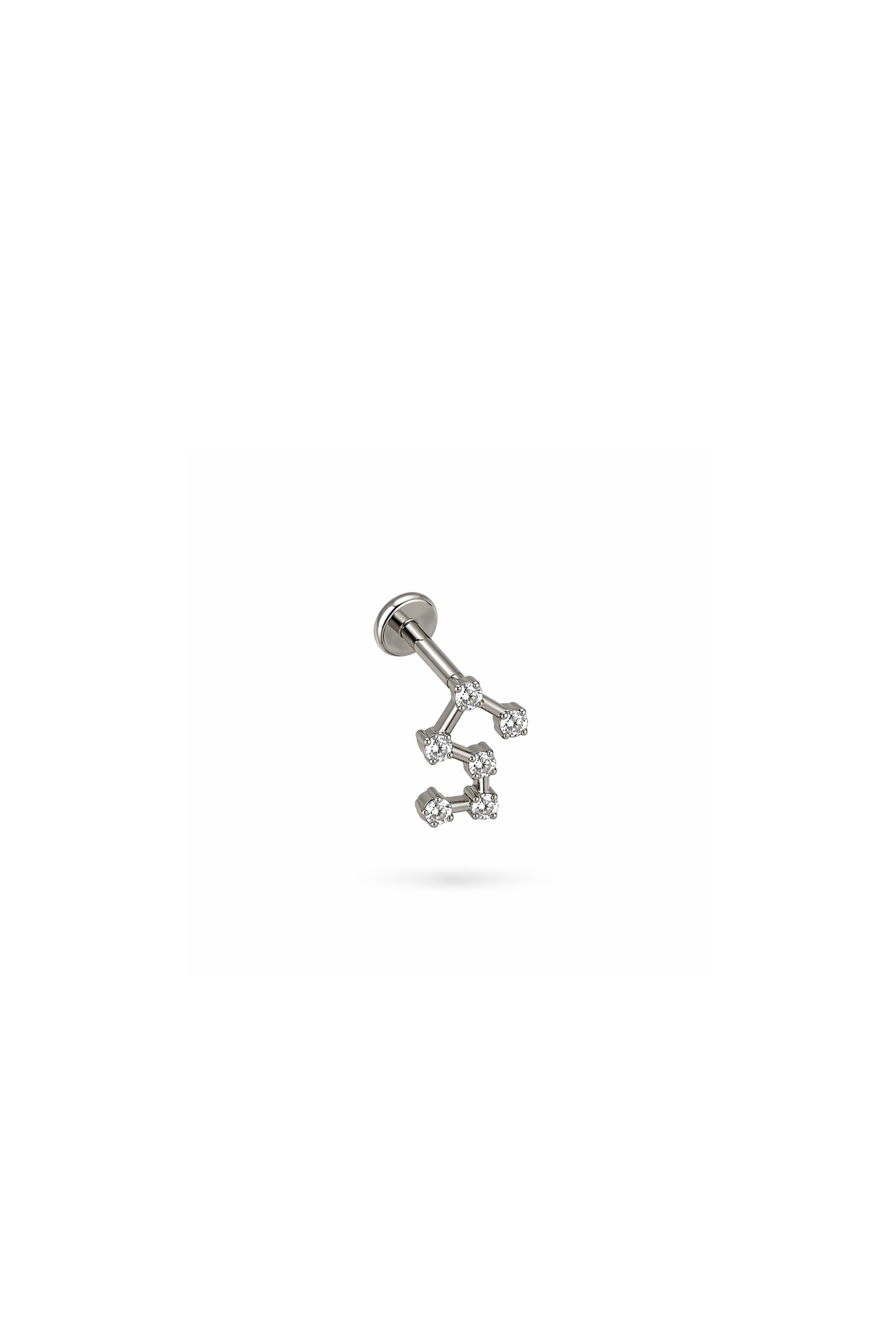 G23 Titanyum Takım Yıldızı Piercing 6 mm x 1.2 mm Gümüş Rengi