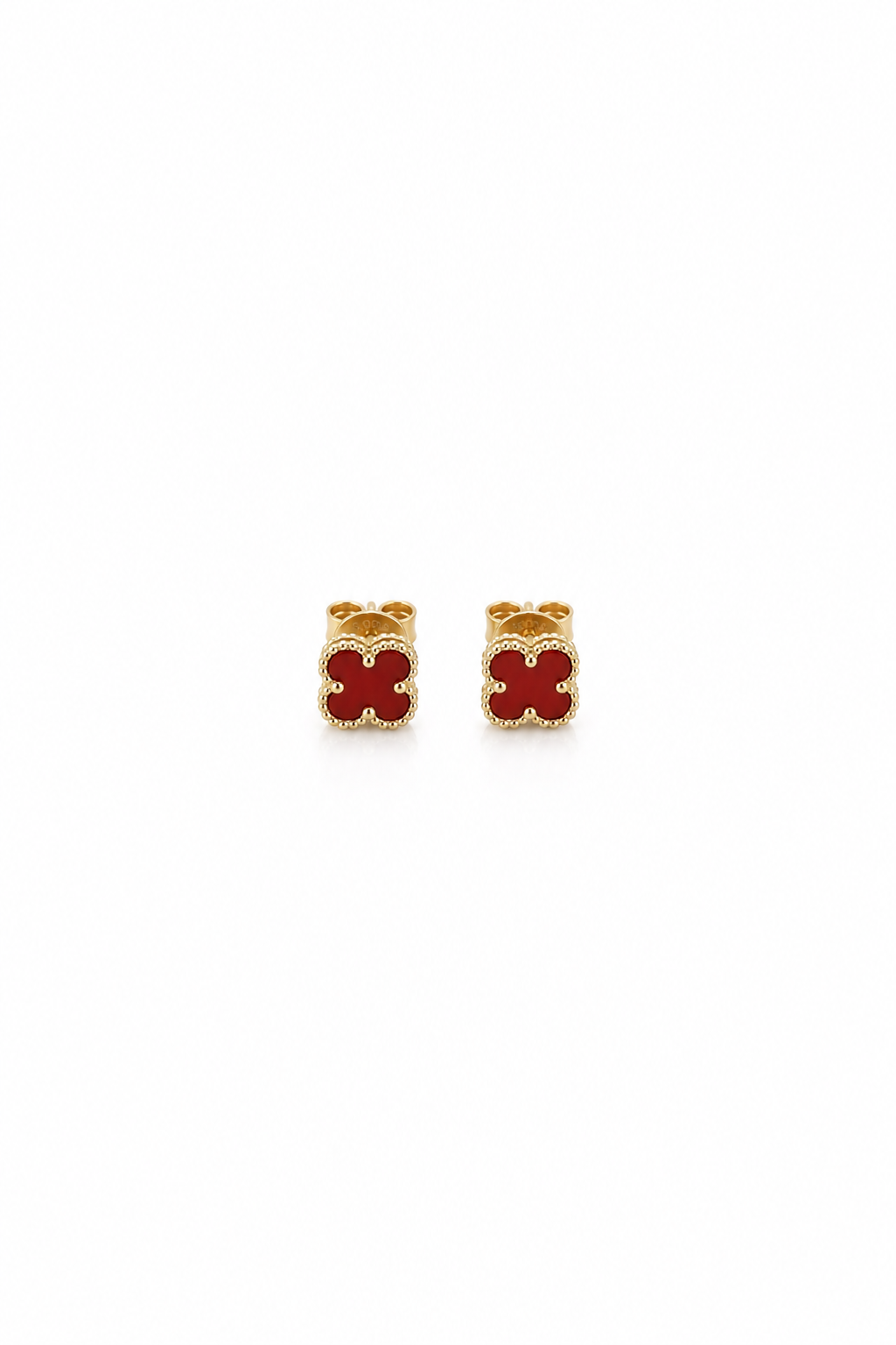 Karnelyan Mini Yonca Küpe | Gold