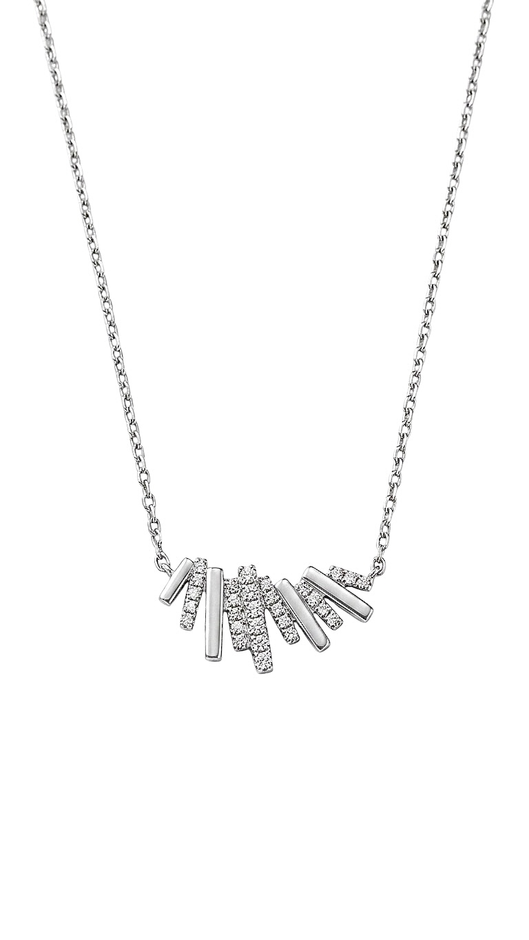 Işıltılı Çubuk Kolye Silver