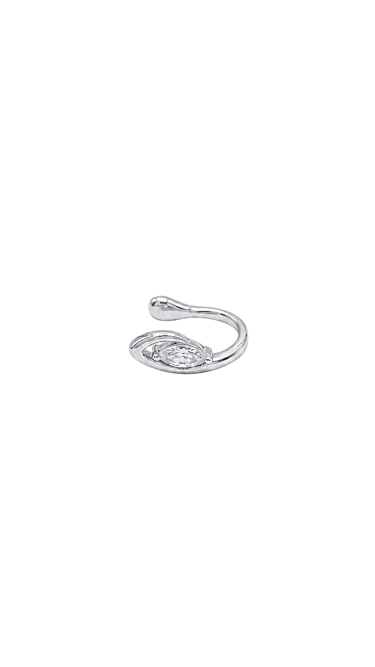 Damla Taşlı Silver Kıkırdak Küpesi Ear cuff