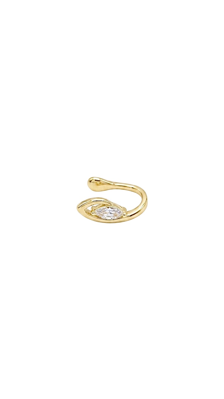 Damla Taşlı Gold Kıkırdak Küpesi Ear cuff