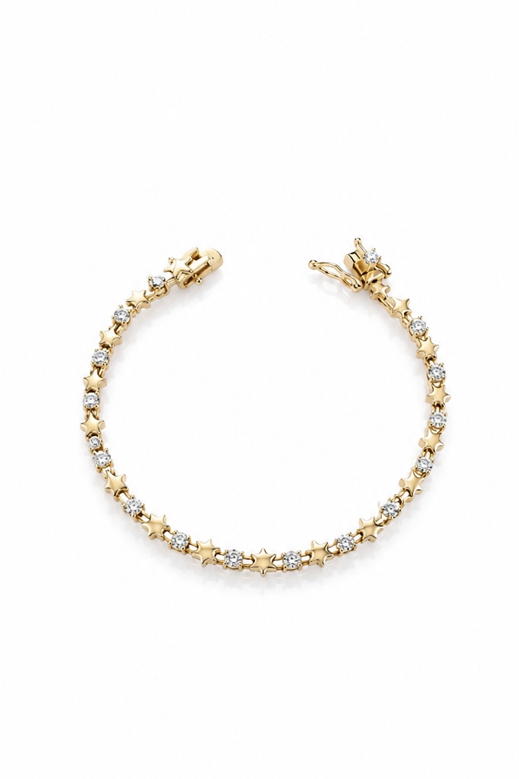 Sıralı Taşlı Yıldızlı Bileklik | New Collection