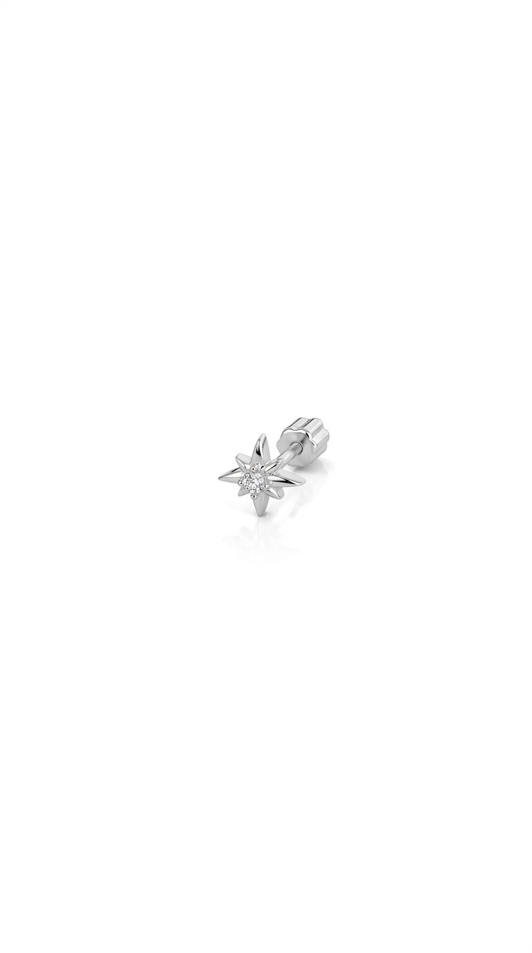 Mini Kutup Yıldızı Piercing Silver