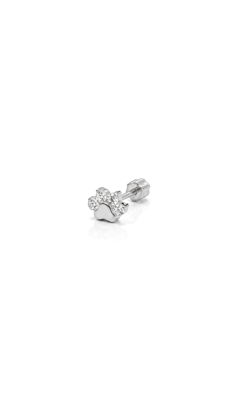 Taşlı Silver Pati Piercing