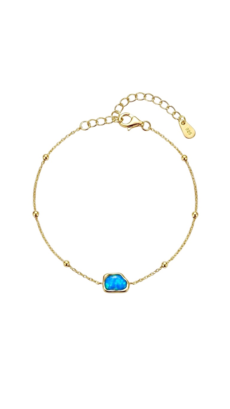 Opal Taşlı Bileklik Gold