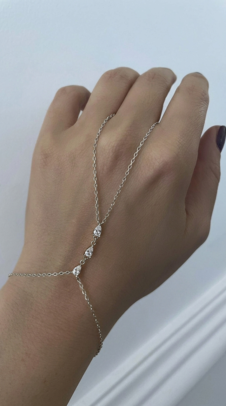 Damla Üç Taş Sıralı Silver Şahmeran