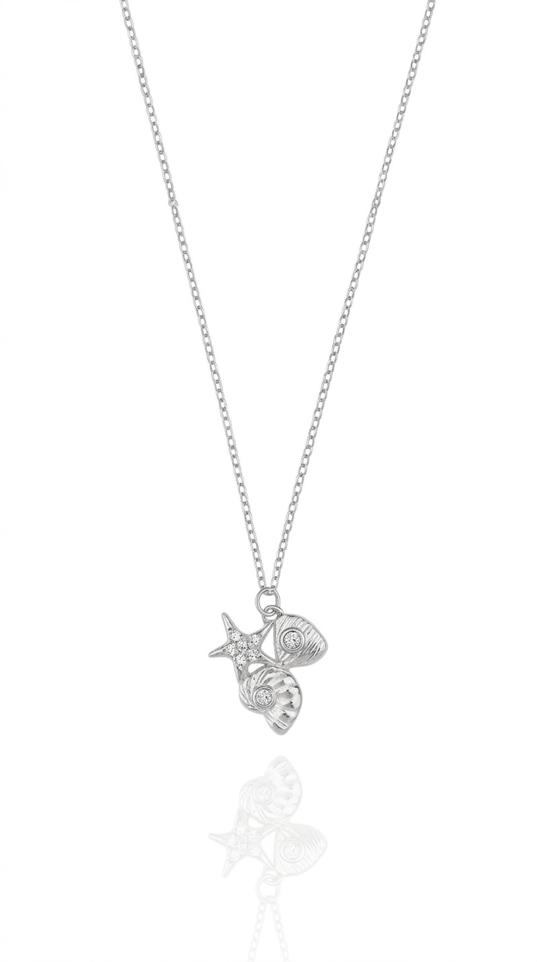 Deniz Kabukları ve Yıldız Silver Kolye