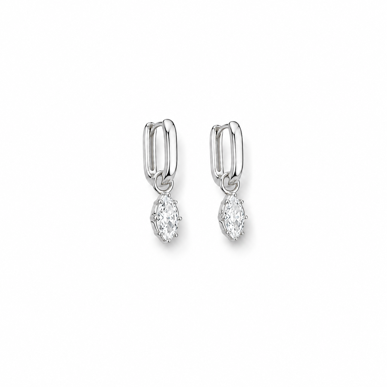 Markiz Dikdörtgen Küpe Silver